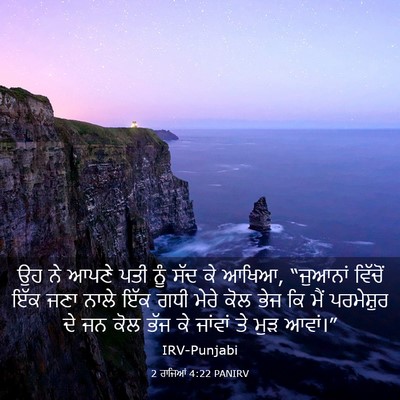 Picture 03 - 2 ਰਾਜਿਆਂ 4:22 PANIRV - ਉਹ ਨੇ ਆਪਣੇ ਪਤੀ ਨੂੰ - Bible Verse Picture