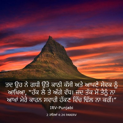 Picture 03 - 2 ਰਾਜਿਆਂ 4:24 PANIRV - ਤਦ ਉਹ ਨੇ ਗਧੀ ਉੱਤੇ - Bible Verse Picture