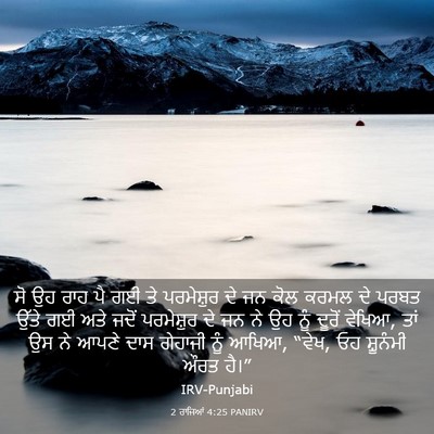 Picture 03 - 2 ਰਾਜਿਆਂ 4:25 PANIRV - ਸੋ ਉਹ ਰਾਹ ਪੈ ਗਈ ਤੇ - Bible Verse Picture