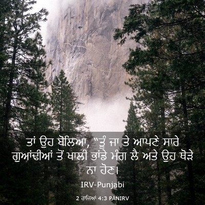 Picture 03 - 2 ਰਾਜਿਆਂ 4:3 PANIRV - ਤਾਂ ਉਹ ਬੋਲਿਆ, “ਤੂੰ - Bible Verse Picture