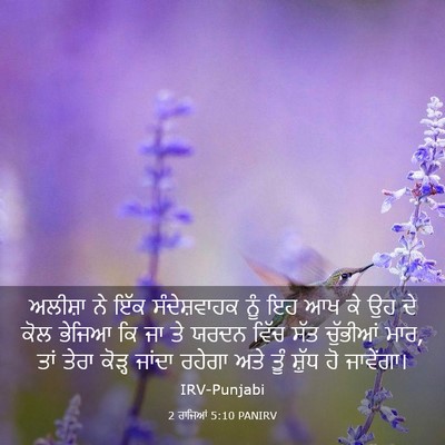 Picture 03 - 2 ਰਾਜਿਆਂ 5:10 PANIRV - ਅਲੀਸ਼ਾ ਨੇ ਇੱਕ - Bible Verse Picture