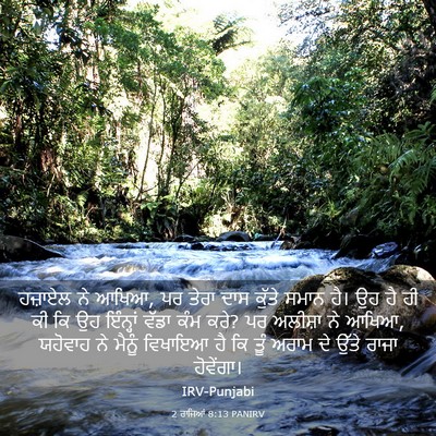 Picture 03 - 2 ਰਾਜਿਆਂ 8:13 PANIRV - ਹਜ਼ਾਏਲ ਨੇ ਆਖਿਆ, ਪਰ - Bible Verse Picture