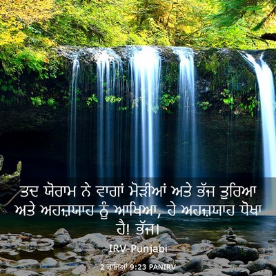 Picture 03 - 2 ਰਾਜਿਆਂ 9:23 PANIRV - ਤਦ ਯੋਰਾਮ ਨੇ ਵਾਗਾਂ - Bible Verse Picture