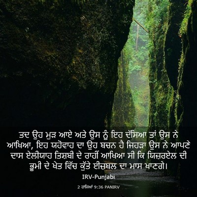 Picture 03 - 2 ਰਾਜਿਆਂ 9:36 PANIRV - ਤਦ ਉਹ ਮੁੜ ਆਏ ਅਤੇ ਉਸ - Bible Verse Picture