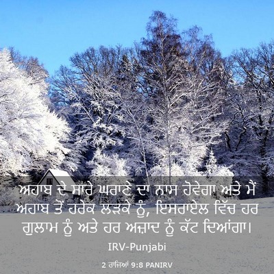 Picture 03 - 2 ਰਾਜਿਆਂ 9:8 PANIRV - ਅਹਾਬ ਦੇ ਸਾਰੇ ਘਰਾਣੇ - Bible Verse Picture