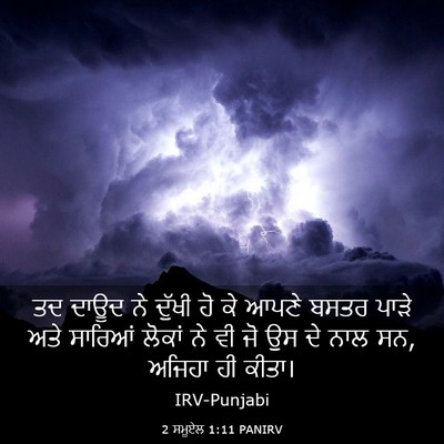 Picture 03 - 2 ਸਮੂਏਲ 1:11 PANIRV - ਤਦ ਦਾਊਦ ਨੇ ਦੁੱਖੀ ਹੋ - Bible Verse Picture