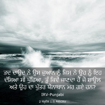 Picture 03 - 2 ਸਮੂਏਲ 1:5 PANIRV - ਤਦ ਦਾਊਦ ਨੇ ਉਸ ਜੁਆਨ - Bible Verse Picture