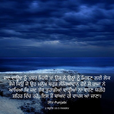 Picture 03 - 2 ਸਮੂਏਲ 10:5 PANIRV - ਜਦ ਦਾਊਦ ਨੂੰ ਖ਼ਬਰ - Bible Verse Picture