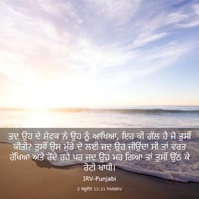 Picture 03 - 2 ਸਮੂਏਲ 12:21 PANIRV - ਤਦ ਉਹ ਦੇ ਸੇਵਕ ਨੇ ਉਹ - Bible Verse Picture