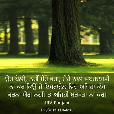 Picture 03 - 2 ਸਮੂਏਲ 13:12 PANIRV - ਉਹ ਬੋਲੀ, ਨਹੀਂ ਮੇਰੇ - Bible Verse Picture