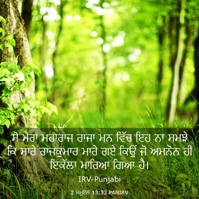 Picture 03 - 2 ਸਮੂਏਲ 13:33 PANIRV - ਸੋ ਮੇਰਾ ਮਹਾਰਾਜ - Bible Verse Picture