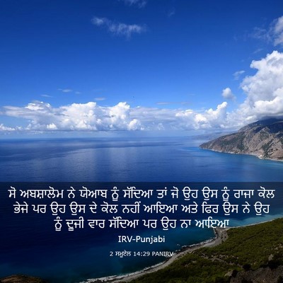Picture 03 - 2 ਸਮੂਏਲ 14:29 PANIRV - ਸੋ ਅਬਸ਼ਾਲੋਮ ਨੇ - Bible Verse Picture