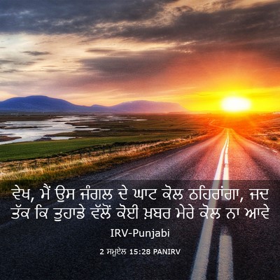 Picture 03 - 2 ਸਮੂਏਲ 15:28 PANIRV - ਵੇਖ, ਮੈਂ ਉਸ ਜੰਗਲ ਦੇ - Bible Verse Picture