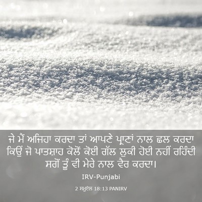 Picture 03 - 2 ਸਮੂਏਲ 18:13 PANIRV - ਜੇ ਮੈਂ ਅਜਿਹਾ ਕਰਦਾ - Bible Verse Picture