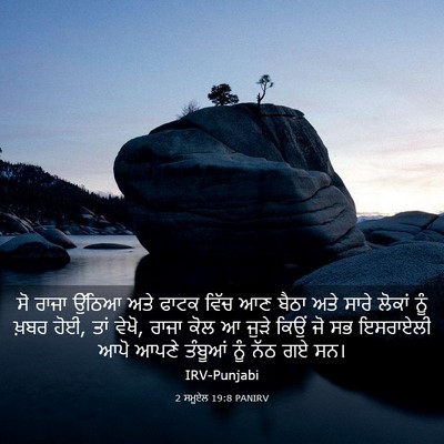 Picture 03 - 2 ਸਮੂਏਲ 19:8 PANIRV - ਸੋ ਰਾਜਾ ਉੱਠਿਆ ਅਤੇ - Bible Verse Picture