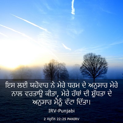Picture 03 - 2 ਸਮੂਏਲ 22:25 PANIRV - ਇਸ ਲਈ ਯਹੋਵਾਹ ਨੇ - Bible Verse Picture
