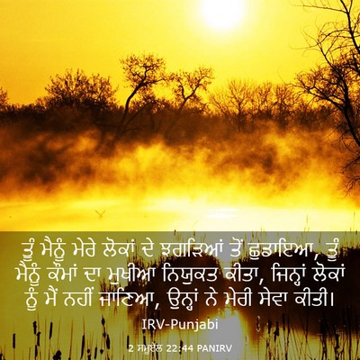 Picture 03 - 2 ਸਮੂਏਲ 22:44 PANIRV - ਤੂੰ ਮੈਨੂੰ ਮੇਰੇ - Bible Verse Picture
