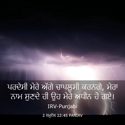 Picture 03 - 2 ਸਮੂਏਲ 22:45 PANIRV - ਪਰਦੇਸੀ ਮੇਰੇ ਅੱਗੇ - Bible Verse Picture