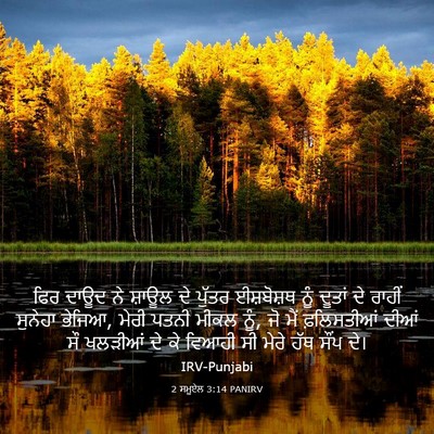 Picture 03 - 2 ਸਮੂਏਲ 3:14 PANIRV - ਫਿਰ ਦਾਊਦ ਨੇ ਸ਼ਾਊਲ - Bible Verse Picture