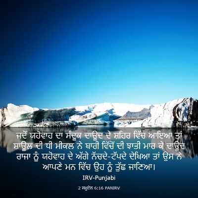 Picture 03 - 2 ਸਮੂਏਲ 6:16 PANIRV - ਜਦੋਂ ਯਹੋਵਾਹ ਦਾ - Bible Verse Picture