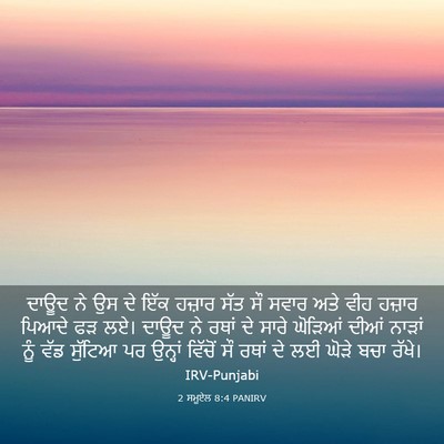 Picture 03 - 2 ਸਮੂਏਲ 8:4 PANIRV - ਦਾਊਦ ਨੇ ਉਸ ਦੇ ਇੱਕ - Bible Verse Picture