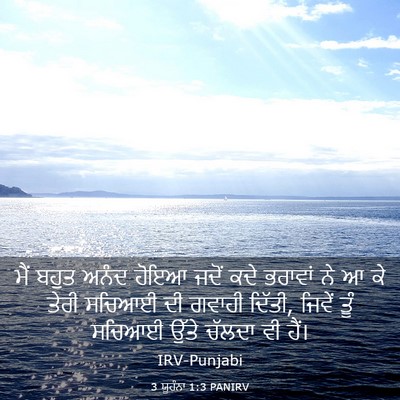 Picture 03 - 3 ਯੂਹੰਨਾ 1:3 PANIRV - ਮੈਂ ਬਹੁਤ ਅਨੰਦ ਹੋਇਆ - Bible Verse Picture