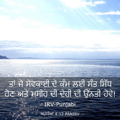 Picture 03 - ਅਫ਼ਸੀਆਂ 4:12 PANIRV - ਤਾਂ ਜੋ ਸੇਵਕਾਈ ਦੇ - Bible Verse Picture