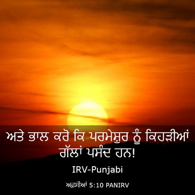 Picture 03 - ਅਫ਼ਸੀਆਂ 5:10 PANIRV - ਅਤੇ ਭਾਲ ਕਰੋ ਕਿ - Bible Verse Picture