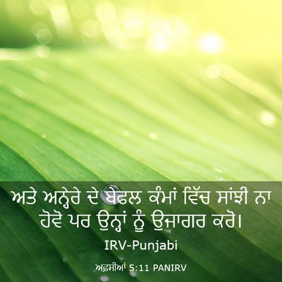 Picture 03 - ਅਫ਼ਸੀਆਂ 5:11 PANIRV - ਅਤੇ ਅਨ੍ਹੇਰੇ ਦੇ - Bible Verse Picture