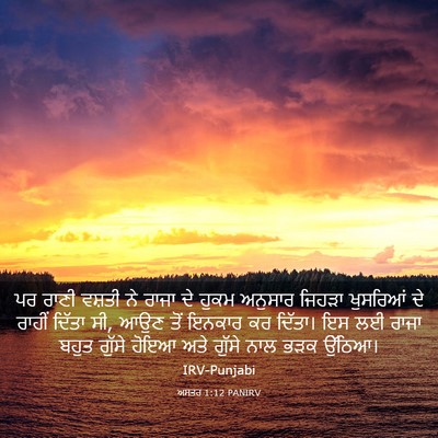 Picture 03 - ਅਸਤਰ 1:12 PANIRV - ਪਰ ਰਾਣੀ ਵਸ਼ਤੀ ਨੇ - Bible Verse Picture