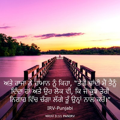 Picture 03 - ਅਸਤਰ 3:11 PANIRV - ਅਤੇ ਰਾਜਾ ਨੇ ਹਾਮਾਨ - Bible Verse Picture