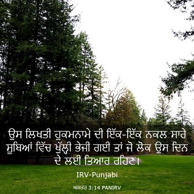 Picture 03 - ਅਸਤਰ 3:14 PANIRV - ਉਸ ਲਿਖਤੀ ਹੁਕਮਨਾਮੇ - Bible Verse Picture