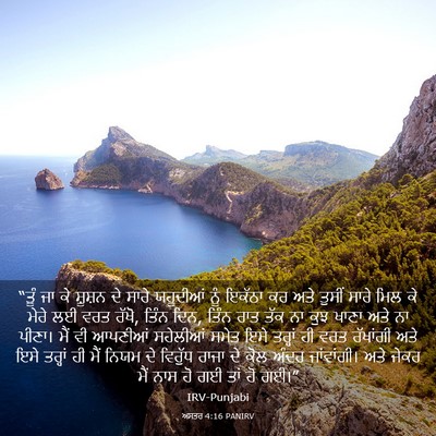 Picture 03 - ਅਸਤਰ 4:16 PANIRV - “ਤੂੰ ਜਾ ਕੇ ਸ਼ੂਸ਼ਨ - Bible Verse Picture