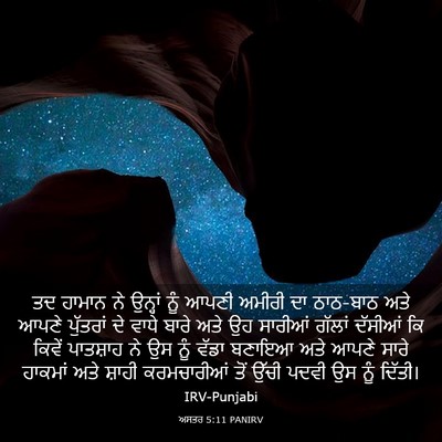 Picture 03 - ਅਸਤਰ 5:11 PANIRV - ਤਦ ਹਾਮਾਨ ਨੇ ਉਨ੍ਹਾਂ - Bible Verse Picture