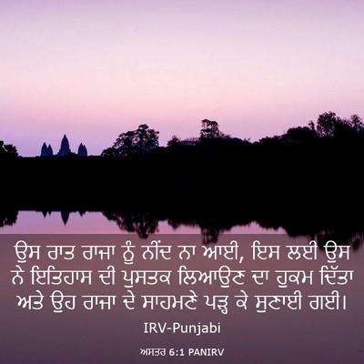 Picture 03 - ਅਸਤਰ 6:1 PANIRV - ਉਸ ਰਾਤ ਰਾਜਾ ਨੂੰ - Bible Verse Picture