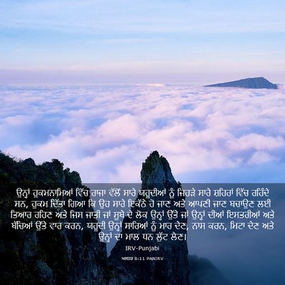 Picture 03 - ਅਸਤਰ 8:11 PANIRV - ਉਨ੍ਹਾਂ ਹੁਕਮਨਾਮਿਆਂ - Bible Verse Picture