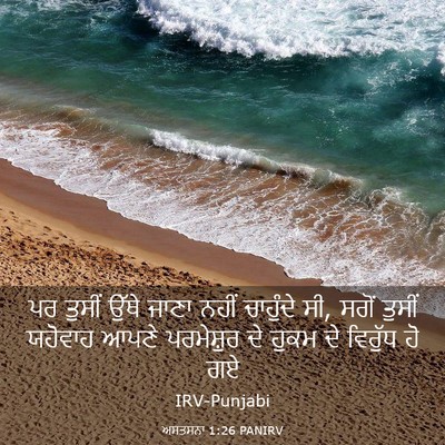 Picture 03 - ਅਸਤਸਨਾ 1:26 PANIRV - ਪਰ ਤੁਸੀਂ ਉੱਥੇ ਜਾਣਾ - Bible Verse Picture