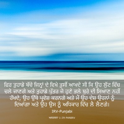 Picture 03 - ਅਸਤਸਨਾ 1:39 PANIRV - ਫਿਰ ਤੁਹਾਡੇ ਬੱਚੇ - Bible Verse Picture