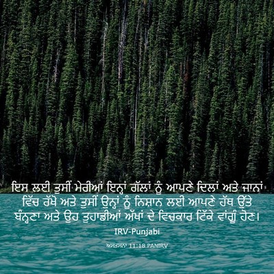 Picture 03 - ਅਸਤਸਨਾ 11:18 PANIRV - ਇਸ ਲਈ ਤੁਸੀਂ ਮੇਰੀਆਂ - Bible Verse Picture