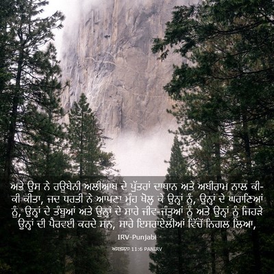 Picture 03 - ਅਸਤਸਨਾ 11:6 PANIRV - ਅਤੇ ਉਸ ਨੇ ਰਊਬੇਨੀ - Bible Verse Picture