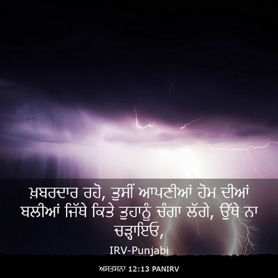 Picture 03 - ਅਸਤਸਨਾ 12:13 PANIRV - ਖ਼ਬਰਦਾਰ ਰਹੋ, ਤੁਸੀਂ - Bible Verse Picture