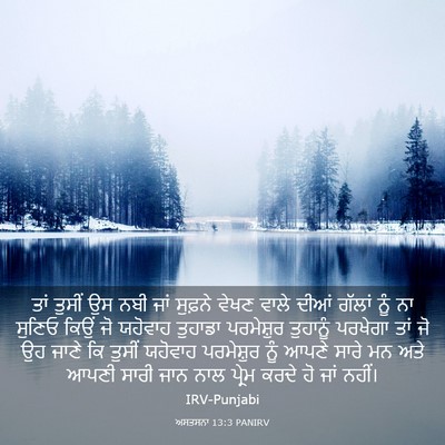 Picture 03 - ਅਸਤਸਨਾ 13:3 PANIRV - ਤਾਂ ਤੁਸੀਂ ਉਸ ਨਬੀ - Bible Verse Picture