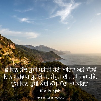 Picture 03 - ਅਸਤਸਨਾ 16:8 PANIRV - ਛੇ ਦਿਨ ਤੱਕ ਤੁਸੀਂ - Bible Verse Picture