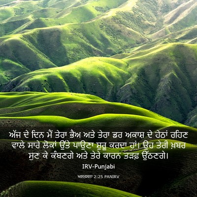 Picture 03 - ਅਸਤਸਨਾ 2:25 PANIRV - ਅੱਜ ਦੇ ਦਿਨ ਮੈਂ ਤੇਰਾ - Bible Verse Picture