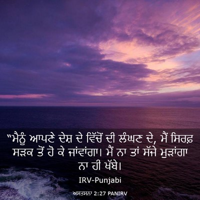 Picture 03 - ਅਸਤਸਨਾ 2:27 PANIRV - “ਮੈਨੂੰ ਆਪਣੇ ਦੇਸ਼ - Bible Verse Picture