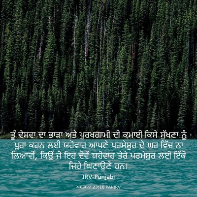 Picture 03 - ਅਸਤਸਨਾ 23:18 PANIRV - ਤੂੰ ਵੇਸਵਾ ਦਾ ਭਾੜਾ - Bible Verse Picture