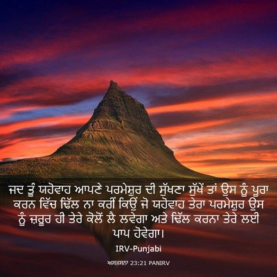 Picture 03 - ਅਸਤਸਨਾ 23:21 PANIRV - ਜਦ ਤੂੰ ਯਹੋਵਾਹ ਆਪਣੇ - Bible Verse Picture