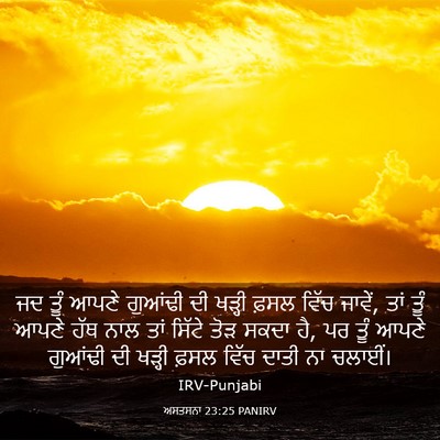 Picture 03 - ਅਸਤਸਨਾ 23:25 PANIRV - ਜਦ ਤੂੰ ਆਪਣੇ ਗੁਆਂਢੀ - Bible Verse Picture
