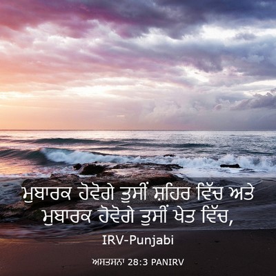 Picture 03 - ਅਸਤਸਨਾ 28:3 PANIRV - ਮੁਬਾਰਕ ਹੋਵੋਗੇ - Bible Verse Picture