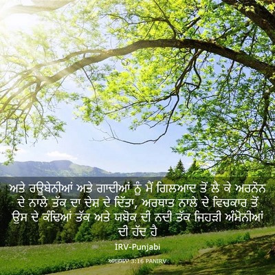 Picture 03 - ਅਸਤਸਨਾ 3:16 PANIRV - ਅਤੇ ਰਊਬੇਨੀਆਂ ਅਤੇ - Bible Verse Picture